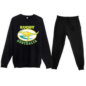 Australia Rugby Wallabies Rugby Jersey Australian Flag Premium Crewneck Sweatsuit Set