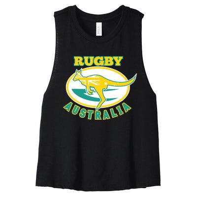 Australia Rugby Wallabies Rugby Jersey Australian Flag Women's Racerback Cropped Tank