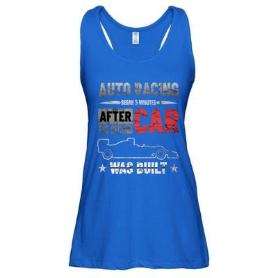 Auto Racing Was Built Funny Auto Racing Mechanic Gift Ladies Essential Flowy Tank