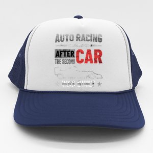 Auto Racing Was Built Funny Auto Racing Mechanic Gift Trucker Hat