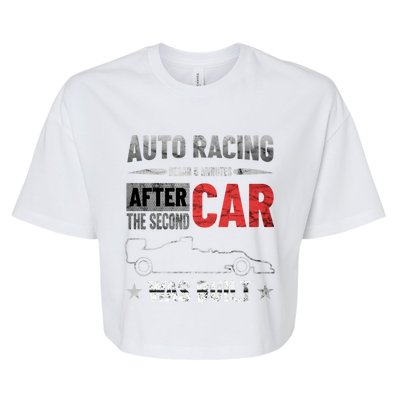 Auto Racing Was Built Funny Auto Racing Mechanic Gift Bella+Canvas Jersey Crop Tee