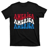 America Red White Blue Patriotic Happy 4th Of July Men Women T-Shirt