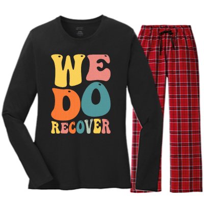 Addiction Recovery We Do Recover Gift Women's Long Sleeve Flannel Pajama Set 