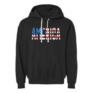 America Red White Blue Stars And Stripes Garment-Dyed Fleece Hoodie