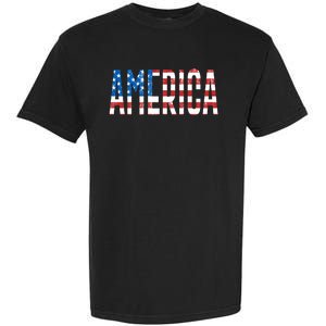 America Red White Blue Stars And Stripes Garment-Dyed Heavyweight T-Shirt