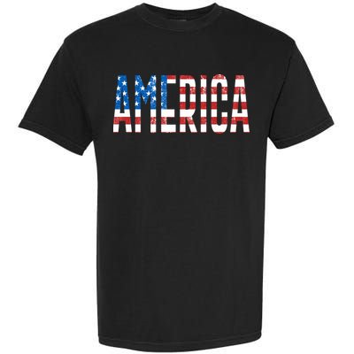 America Red White Blue Stars And Stripes Garment-Dyed Heavyweight T-Shirt