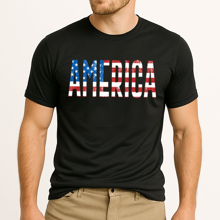 America Red White Blue Stars And Stripes Cooling Performance Crew T-Shirt