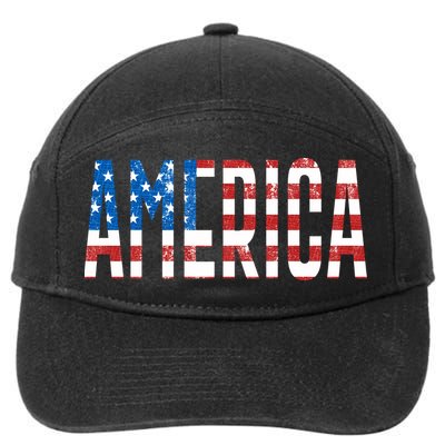 America Red White Blue Stars And Stripes 7-Panel Snapback Hat
