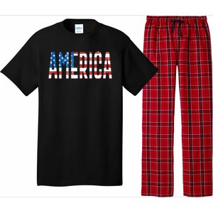 America Red White Blue Stars And Stripes Pajama Set