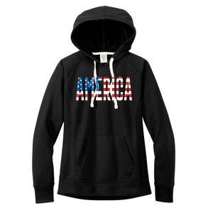 America Red White Blue Stars And Stripes Women's Fleece Hoodie