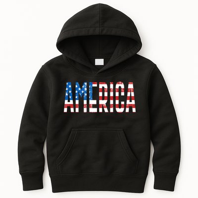 America Red White Blue Stars And Stripes Kids Hoodie
