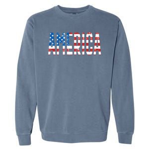 America Red White Blue Stars And Stripes Garment-Dyed Sweatshirt