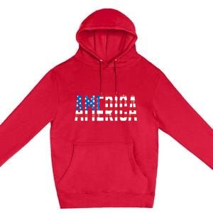 America Red White Blue Stars And Stripes Premium Pullover Hoodie