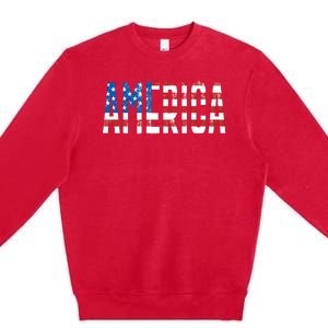 America Red White Blue Stars And Stripes Premium Crewneck Sweatshirt