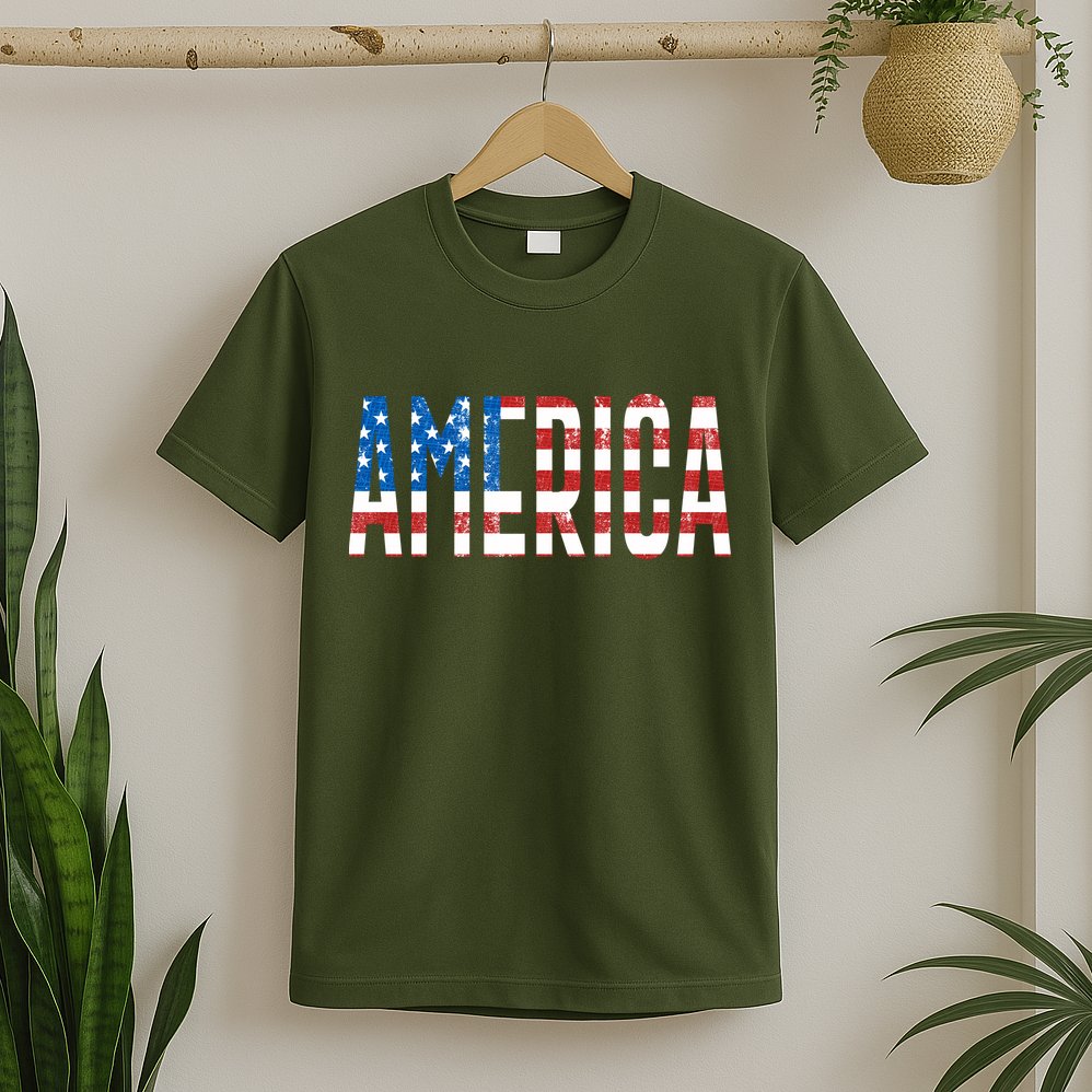 America Red White Blue Stars And Stripes T-Shirt