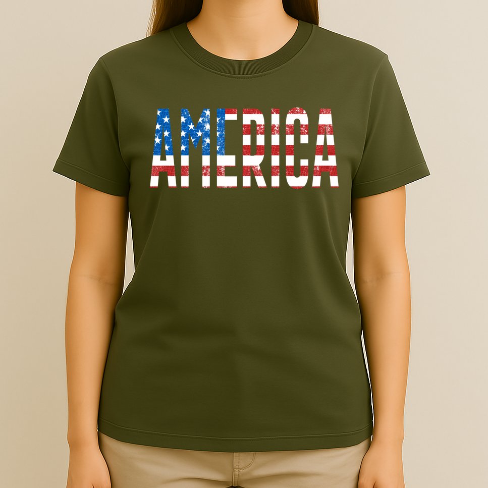 America Red White Blue Stars And Stripes T-Shirt