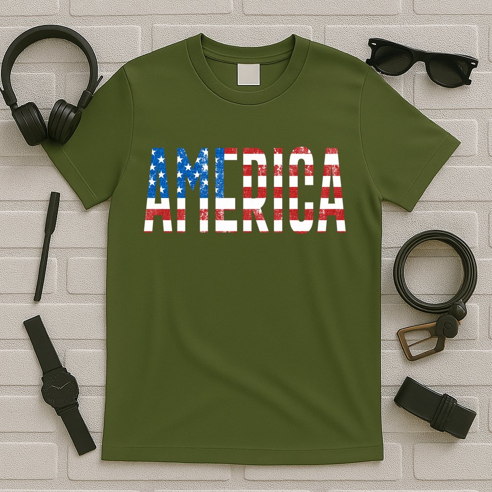 America Red White Blue Stars And Stripes T-Shirt