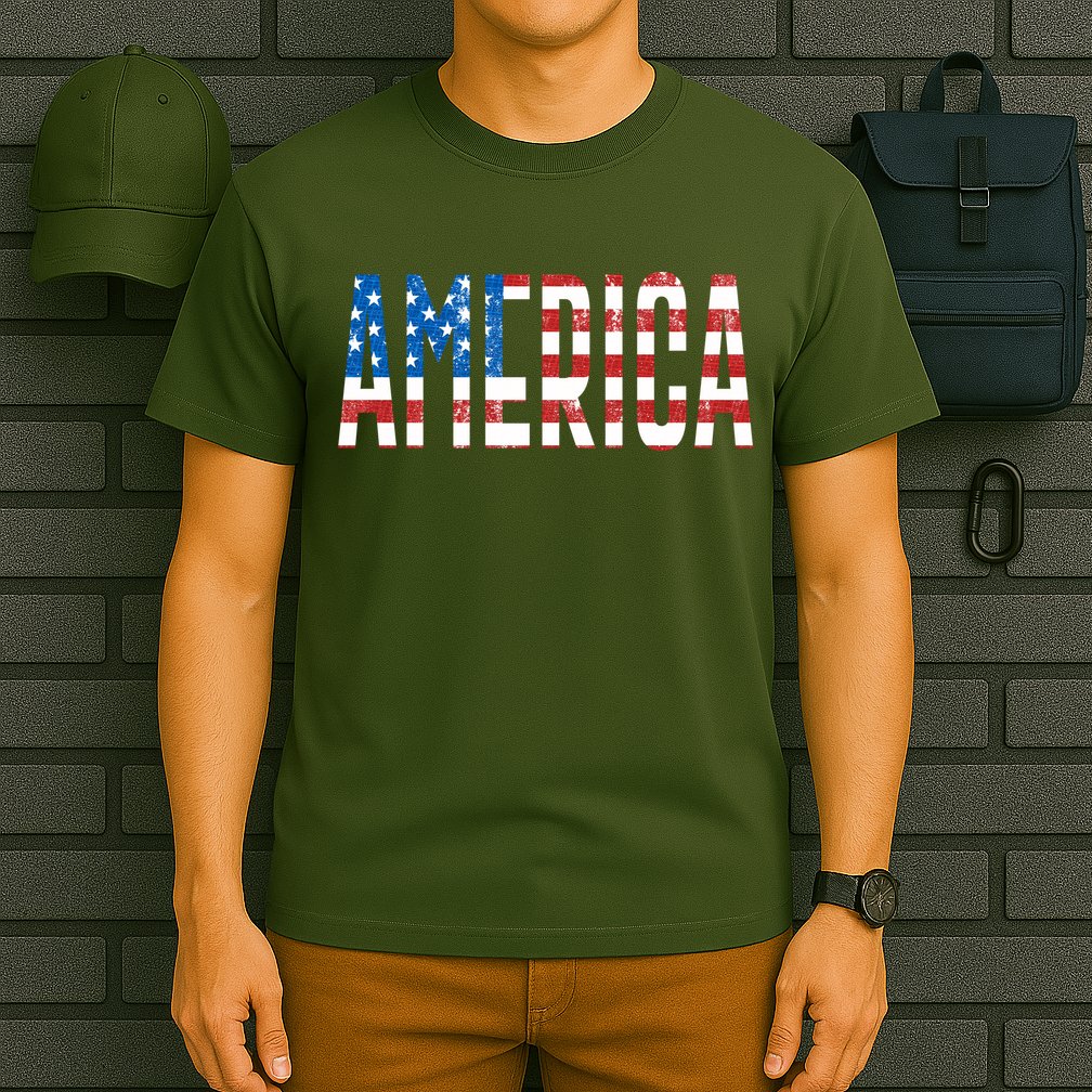 America Red White Blue Stars And Stripes T-Shirt