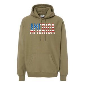 America Red White Blue Stars And Stripes Premium Hoodie