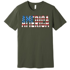 America Red White Blue Stars And Stripes Premium T-Shirt