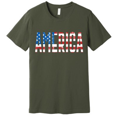 America Red White Blue Stars And Stripes Premium T-Shirt