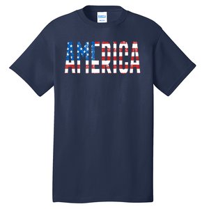 America Red White Blue Stars And Stripes Tall T-Shirt