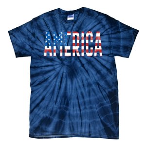 America Red White Blue Stars And Stripes Tie-Dye T-Shirt