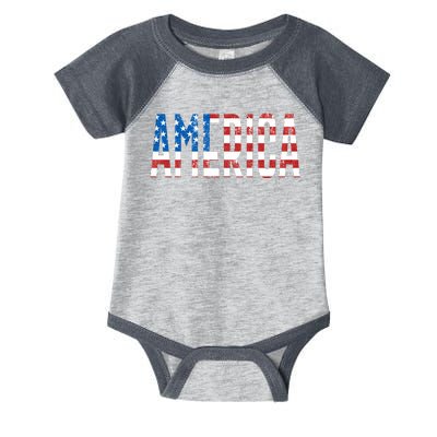 America Red White Blue Stars And Stripes Infant Baby Jersey Bodysuit