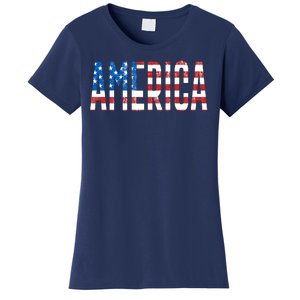 America Red White Blue Stars And Stripes Women's T-Shirt