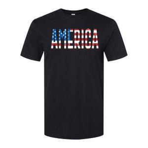 America Red White Blue Stars And Stripes Softstyle CVC T-Shirt