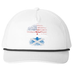 American Raised With Scottish Roots Scotland Meaningful Gift Snapback Five-Panel Rope Hat