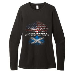 American Raised With Scottish Roots Scotland Meaningful Gift Womens CVC Long Sleeve Shirt