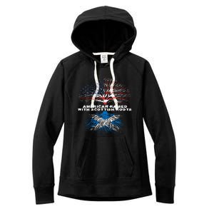 American Raised With Scottish Roots Scotland Meaningful Gift Women's Fleece Hoodie