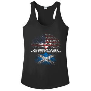 American Raised With Scottish Roots Scotland Meaningful Gift Ladies PosiCharge Competitor Racerback Tank