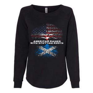 American Raised With Scottish Roots Scotland Meaningful Gift Womens California Wash Sweatshirt