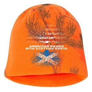 American Raised With Scottish Roots Scotland Meaningful Gift Kati - Camo Knit Beanie