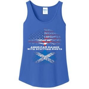 American Raised With Scottish Roots Scotland Meaningful Gift Ladies Essential Tank