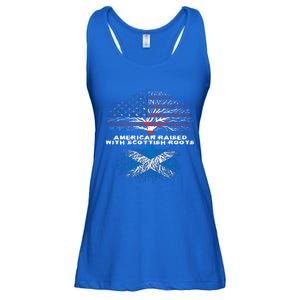 American Raised With Scottish Roots Scotland Meaningful Gift Ladies Essential Flowy Tank