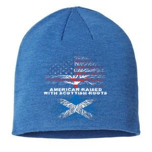 American Raised With Scottish Roots Scotland Meaningful Gift Sustainable Beanie