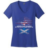 American Raised With Scottish Roots Scotland Meaningful Gift Women's V-Neck T-Shirt