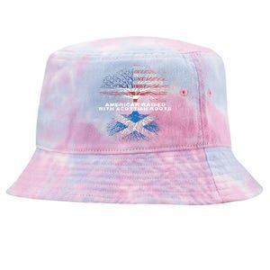 American Raised With Scottish Roots Scotland Meaningful Gift Tie-Dyed Bucket Hat