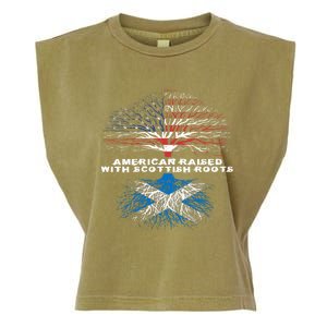 American Raised With Scottish Roots Scotland Meaningful Gift Garment-Dyed Women's Muscle Tee