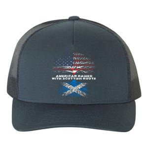 American Raised With Scottish Roots Scotland Meaningful Gift Yupoong Adult 5-Panel Trucker Hat