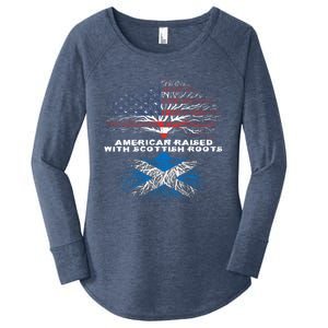 American Raised With Scottish Roots Scotland Meaningful Gift Women's Perfect Tri Tunic Long Sleeve Shirt