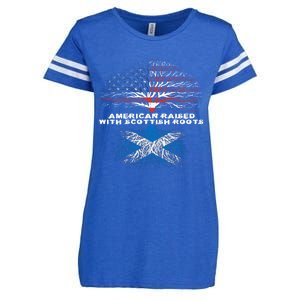 American Raised With Scottish Roots Scotland Meaningful Gift Enza Ladies Jersey Football T-Shirt