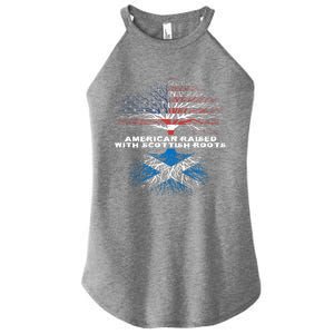 American Raised With Scottish Roots Scotland Meaningful Gift Women's Perfect Tri Rocker Tank