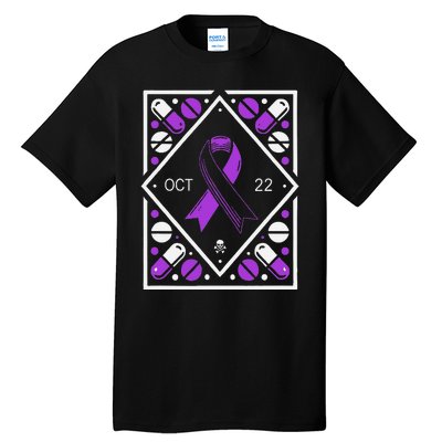 Awareness Ribbon With Oct 22 Date Fluoroquinolone Toxicity Tall T-Shirt