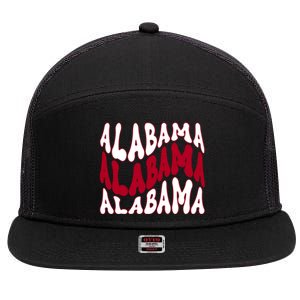 Alabama Retro Wave 7 Panel Mesh Trucker Snapback Hat