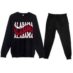 Alabama Retro Wave Premium Crewneck Sweatsuit Set