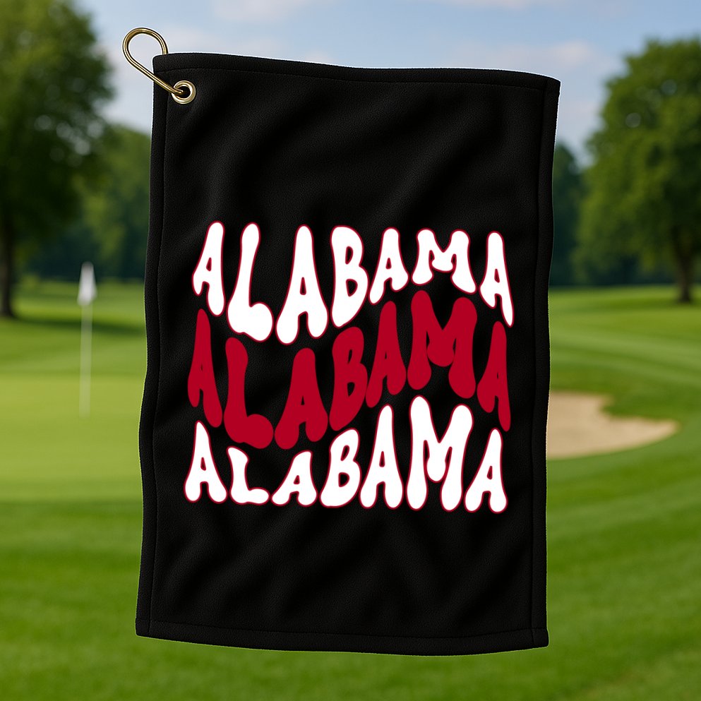 Alabama Retro Wave Golf Towel
